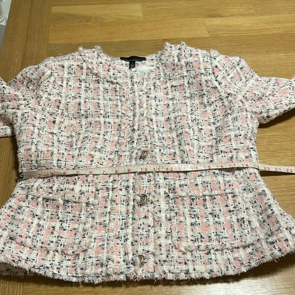 $200 WHBM  Shimmery Womens Pink Tweed Jacket size 14 NEW - Picture 12 of 15